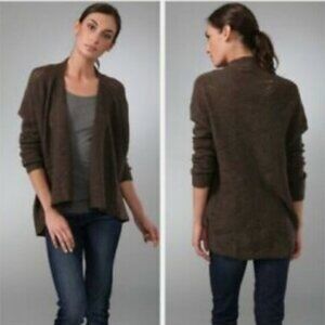 VINCE women's S yak hair/wool drop needle open front cardigan sweater EUC